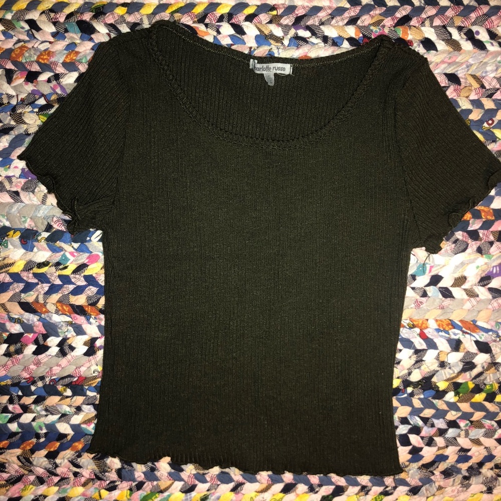 Dark green cropped T-shirt
